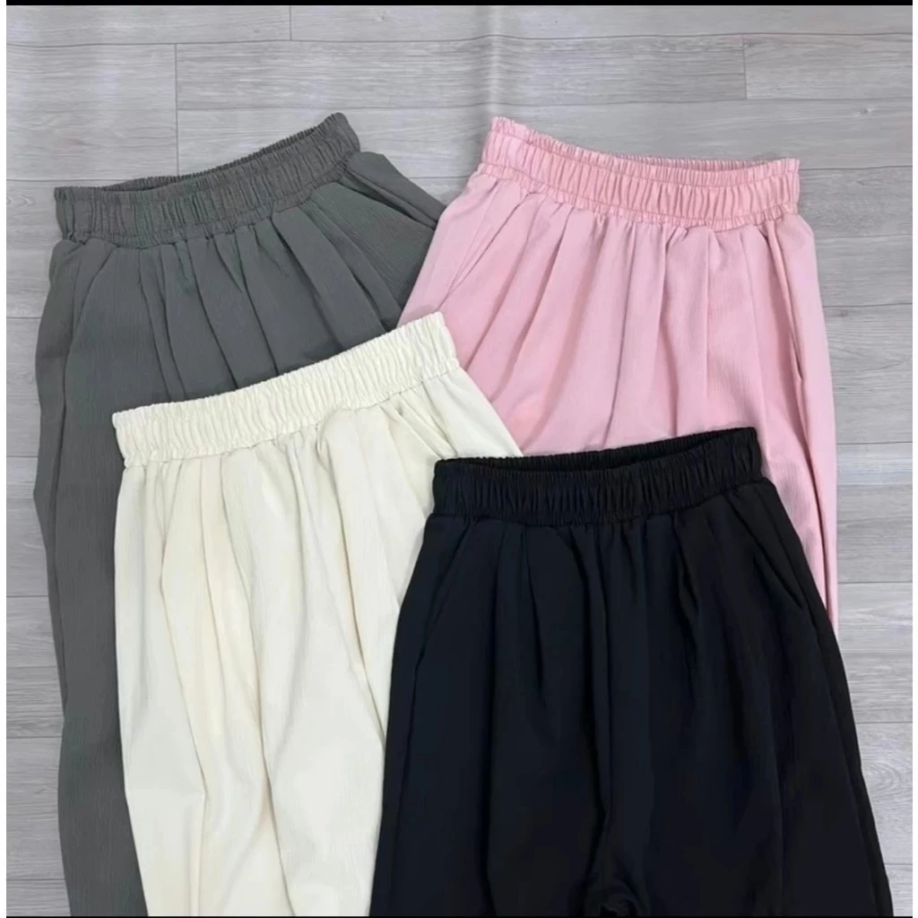 [Peinn] [Combo 2 quần] Quần Ống Rộng Chất Đũi Cạp Chun Lưng Cao dài 95-104cm phong cách nhật chất nhẹ -mát Lên Siêu Xinh