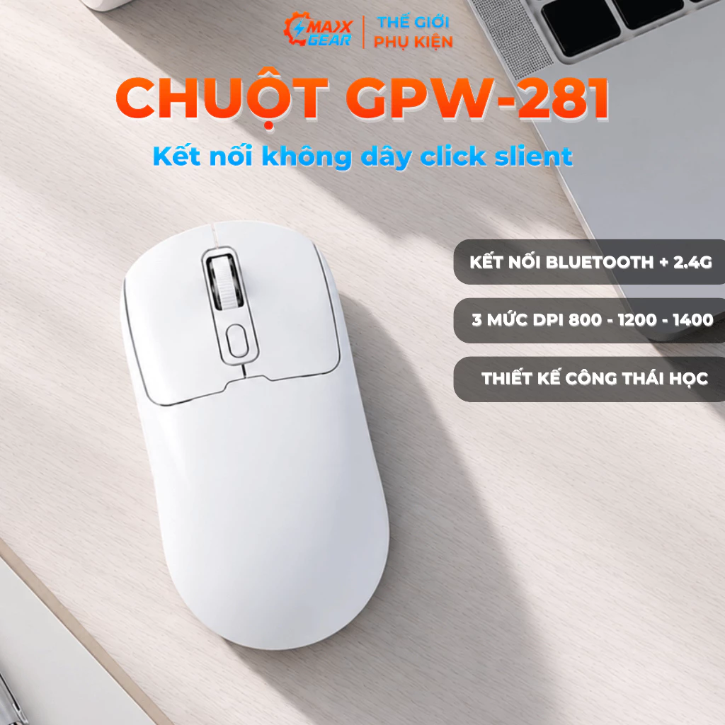 Chuột Không Dây GPW Ergonomic 2 Kết Nối Bluetooth & 2.4G, Sạc Type-C, Chuột Gaming Nhẹ Cho PC Laptop