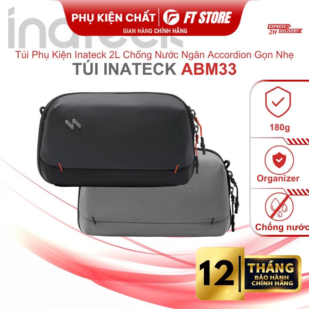 [HỎA TỐC HCM] Túi Đựng Phụ Kiện Inateck ABM33 | Organizer Đựng Cáp Sạc, SSD, Hub USB Ngăn Đứng Cao Cấp
