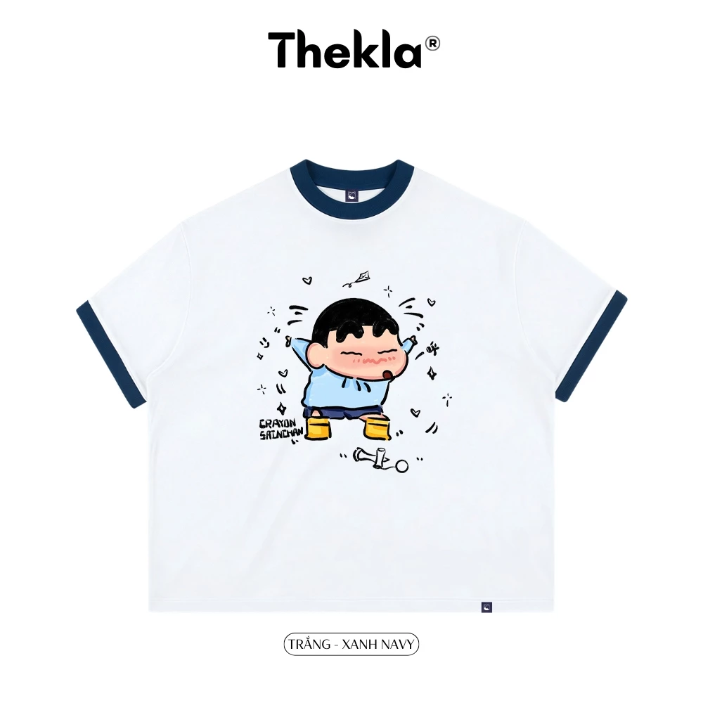 Áo Thun Boxy Ringer BST124 BST Shin Bút Chì THEKLA - Áo Phông 250gsm Cotton 2 Chiều Phối Bo Cổ Tay Dày Dặn Đứng Form