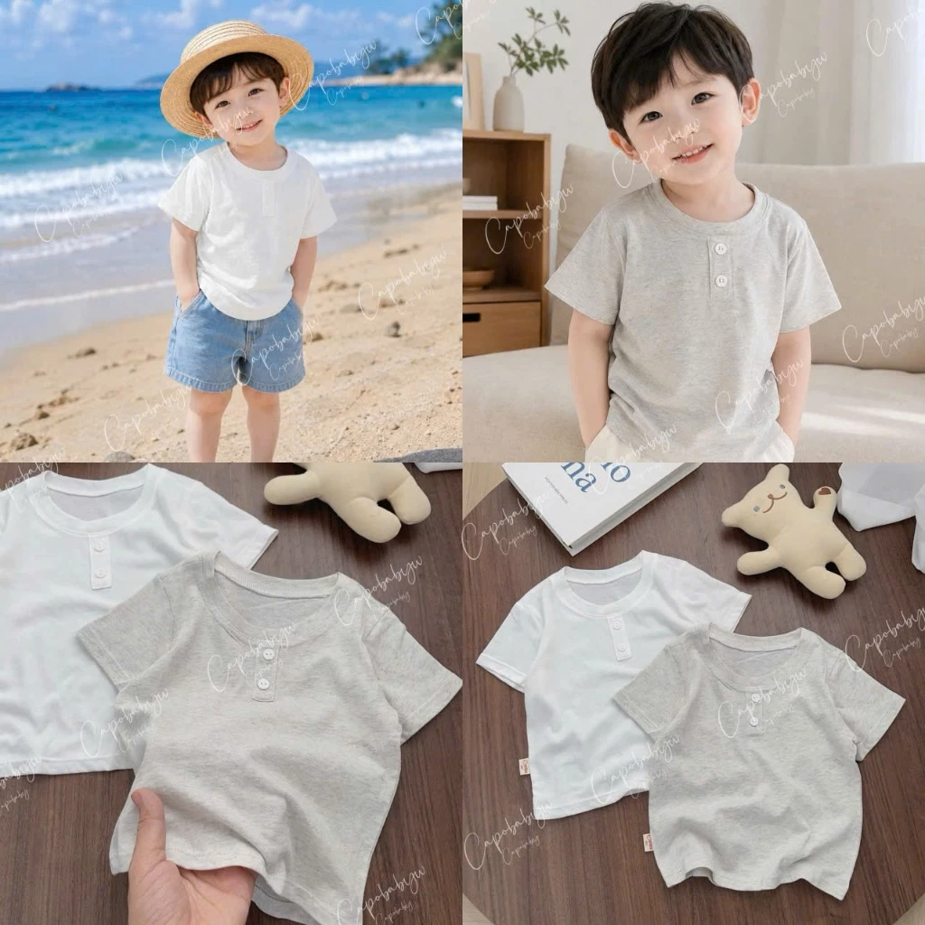 [Combo 2 áo] Áo cotton bé trai thoáng mát, mỏng nhẹ- bé mặc lên đơn giản nhưng rất phong cách [PD038]
