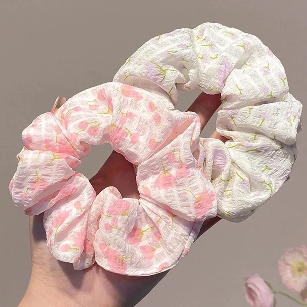 Ngọt Ngào Hoa Scrunch Buộc Tóc Bóng Dây Buộc Tóc Dây Cao Su Tóc Đàn Hồi Cao Phụ Kiện Tóc