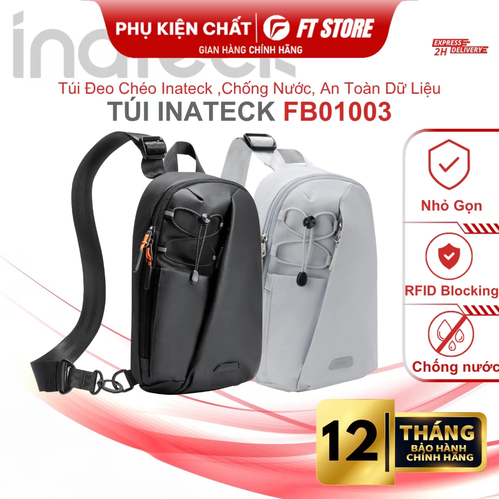 [HỎA TỐC HCM] Túi Đeo Chéo Inateck X-Row FB01003 | Chống Trộm RFID | Chống Nước | Thiết Kế Thời Trang Cao Cấp