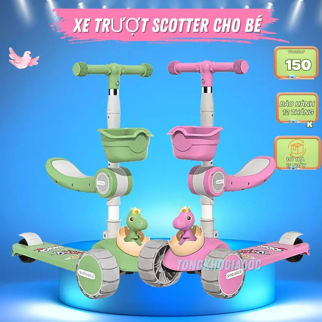 💥𝑴𝒊𝒆̂̃𝒏 𝑺𝒊́𝒑💥XE TRƯỢT SCOTTER KIÊM XE CHÒI CHÂN PHÁT NHẠC CÓ GHẾ NGỒI