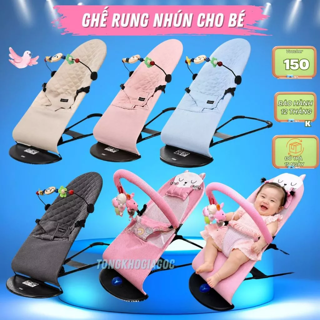 [𝑴𝒊𝒆̂̃𝒏 𝑺𝒊́𝒑]⚡GHẾ NHÚN RUNG CHO BÉ + TẶNG THANH TREO ĐỒ CHƠI