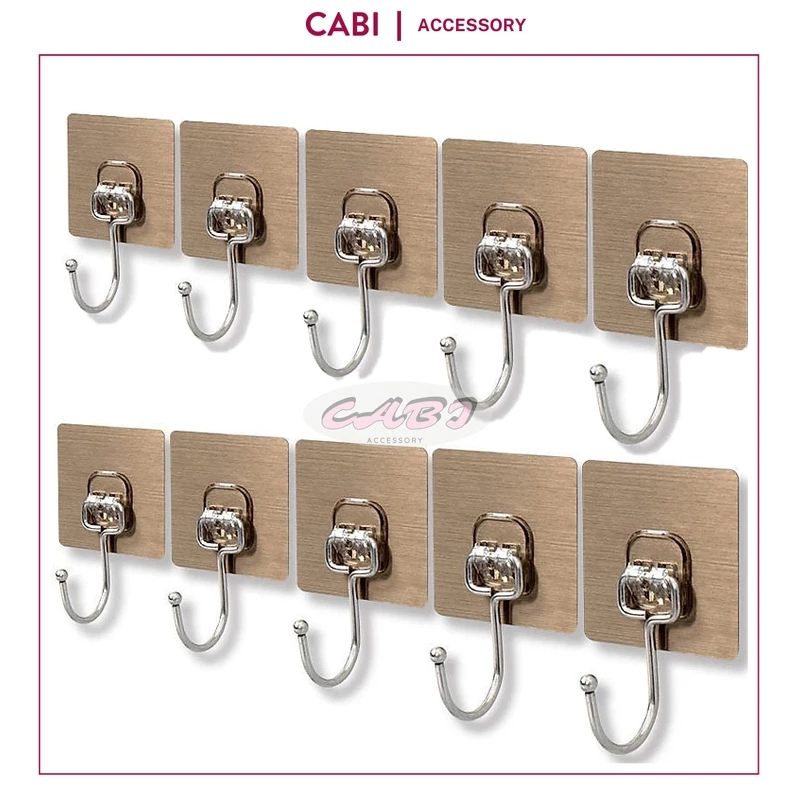 CB166 COMBO 10 Móc dán tường tráng bạc siêu dính chịu lực tốt