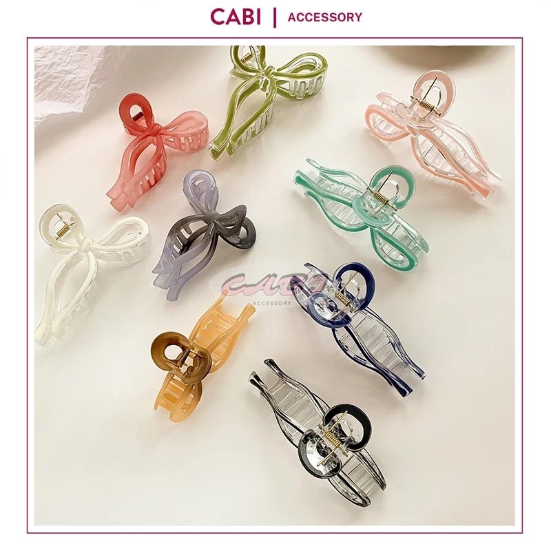 CB227 Kẹp Tóc Càng Cua Dạng Nơ Màu Viền Gradient Cỡ Lớn Thời Trang Cho Nữ