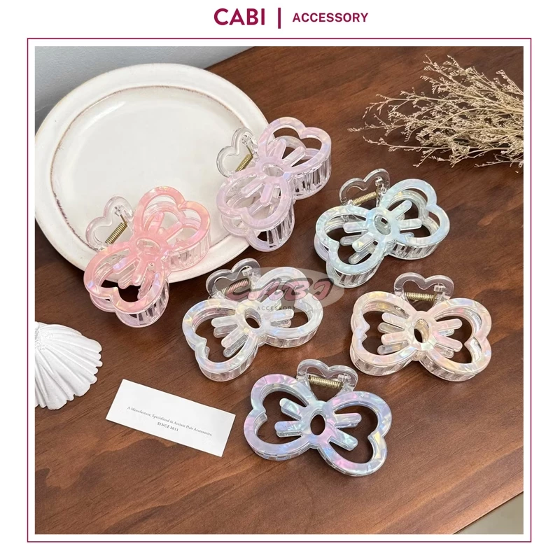 CB228 Kẹp tóc hình Nơ Mèo ánh màu dễ thương, kẹp tóc cá mập cao cấp