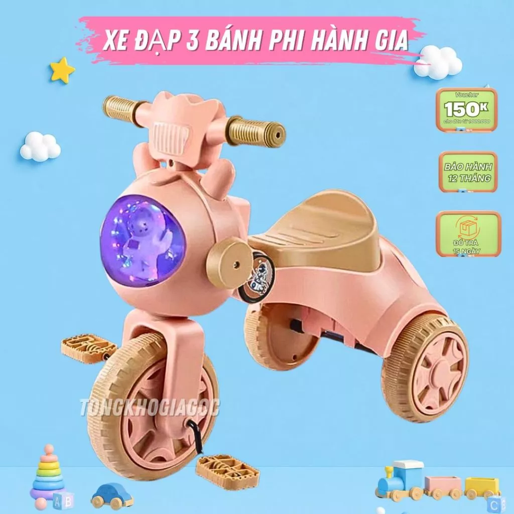 🧸𝑴𝒊𝒆̂̃𝒏 𝑺𝒊́𝒑🧸Xe đạp 3 bánh phi hành gia cho bé 2-5 tuổi cao cấp