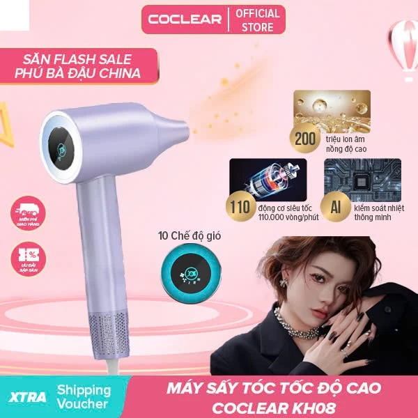 [ Link độc quyền của Fubadau chính hãng  ] Máy Sấy Tóc Siêu Tốc Coclear KH08 Sức Gió Siêu Bão Mang Theo 200tr Anion