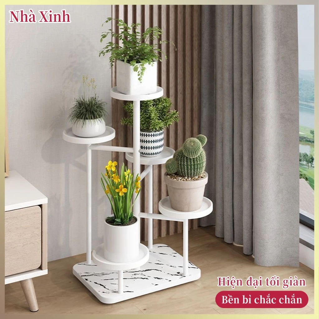 Kệ cây cảnh hoa văn đá cao cấp nhiều tầng bền chắc, kệ đặt sàn ban công dùng để chậu cây xanh gia đình