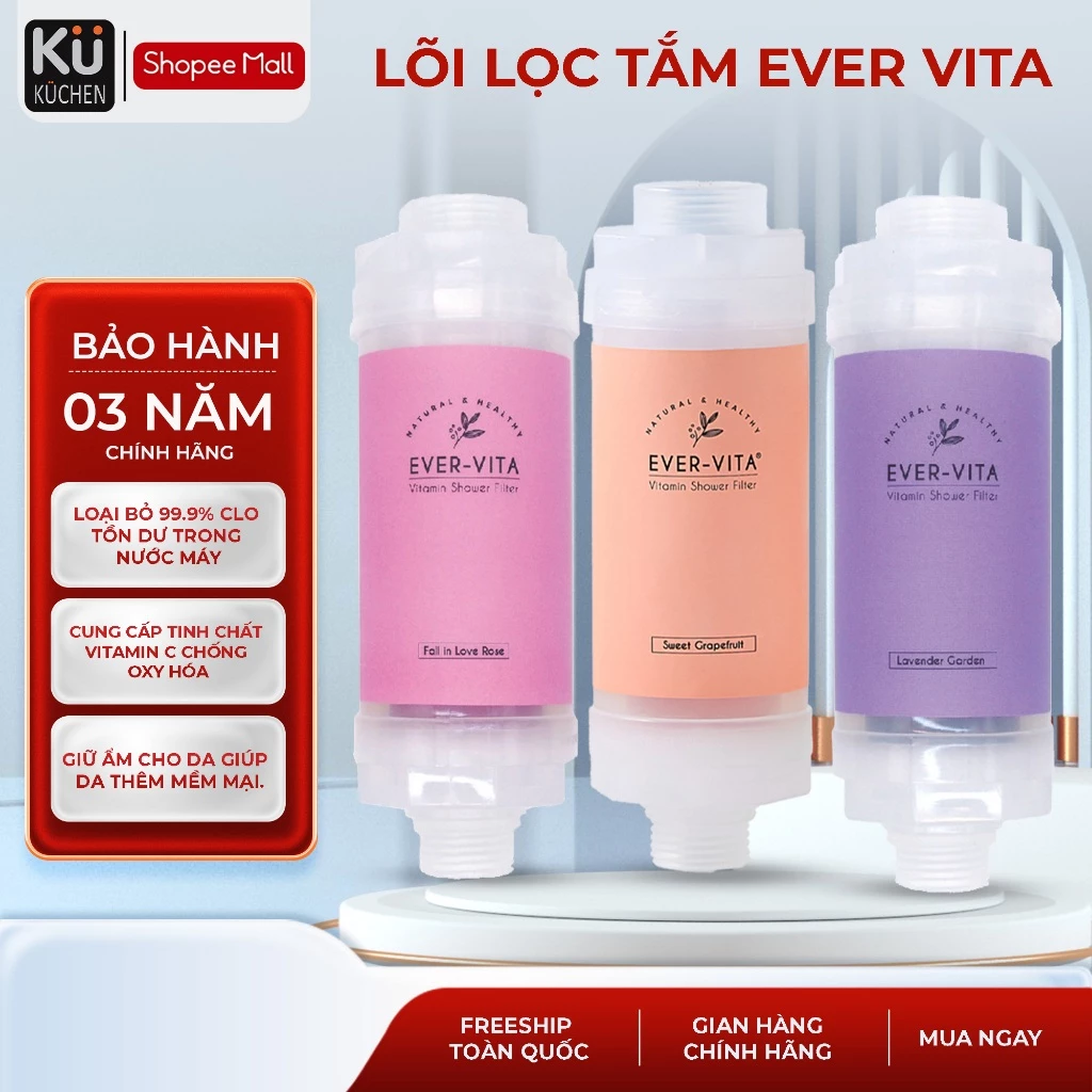 Lõi lọc nước thương hiệu KUCHEN tạo vitamin dành cho vòi hoa sen từ Hàn Quốc