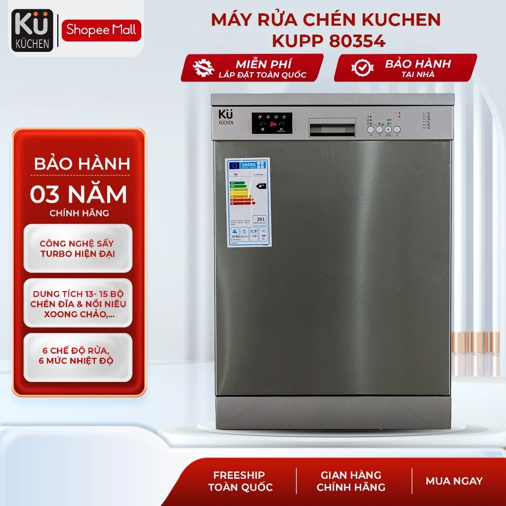 [MIỄN PHÍ LẮP ĐẶT & BẢO HÀNH TẠI NHÀ] MÁY RỬA CHÉN KUCHEN KUPP 80354 - SẢN XUẤT TẠI THỔ NHĨ KỲ