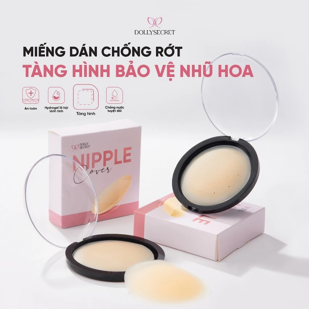 [COMBO] Miếng Dán Ngực Tàng Hình Bảo Vệ Nhũ Hoa DOLLYSECRET Không Viền Chống Rớt