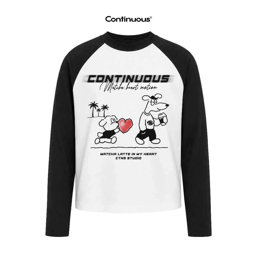[NEW ARRIVAL] Áo thun tay dài RAGLAN Continuous - MATCHA HEART MOTION