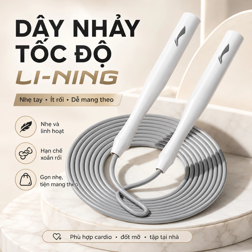 Dây nhảy Shiwei Lining cao cấp, người lớn trẻ em đều có thể điều chỉnh chiều dài bền bỉ LJST848