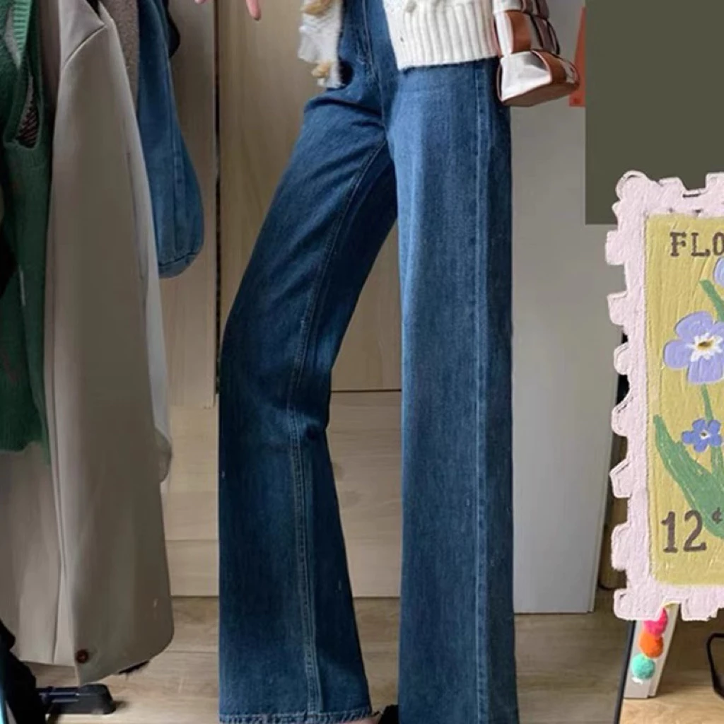 Quần jeans loe xanh đen Hestia ống loe lưng cao thời trang Ulizzang hàn quốc