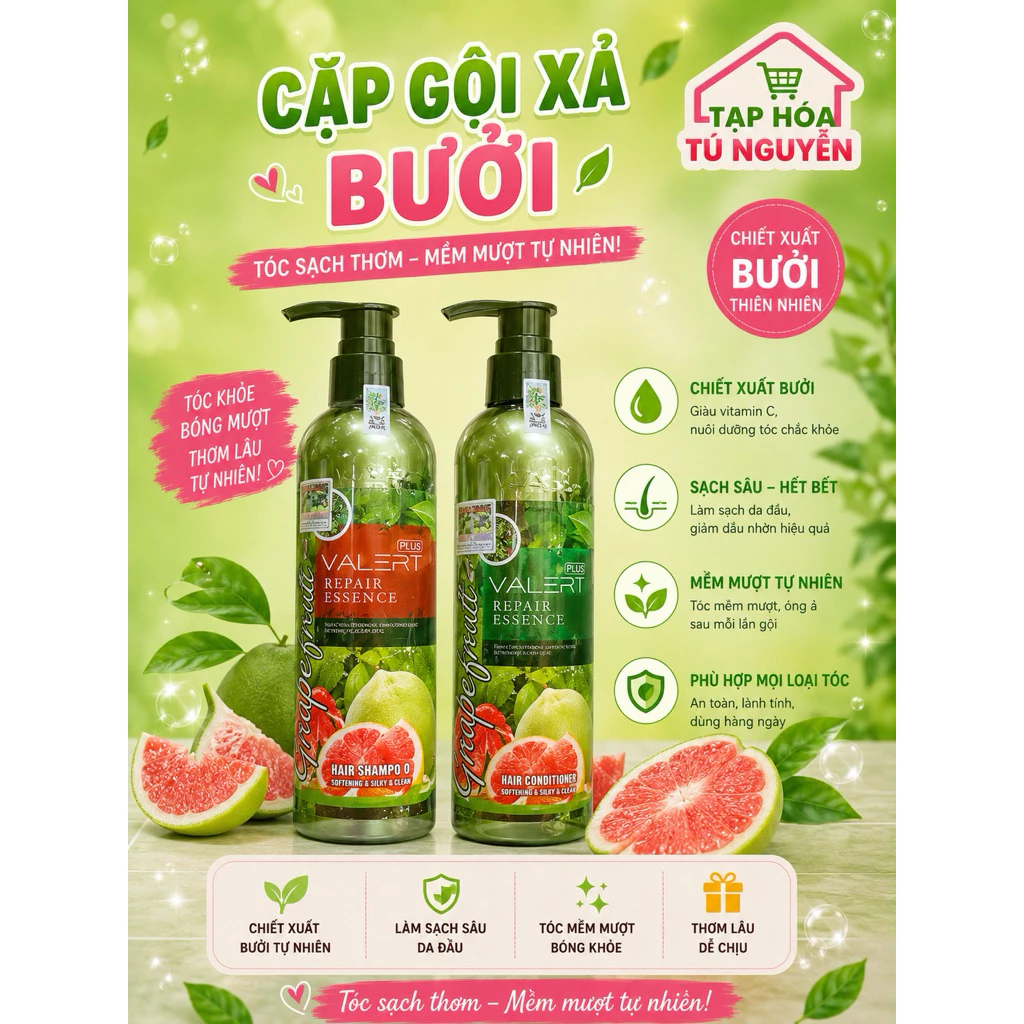 CẶP GỘI XÃ BƯỞI SÊU TO MƯỢT TÓC