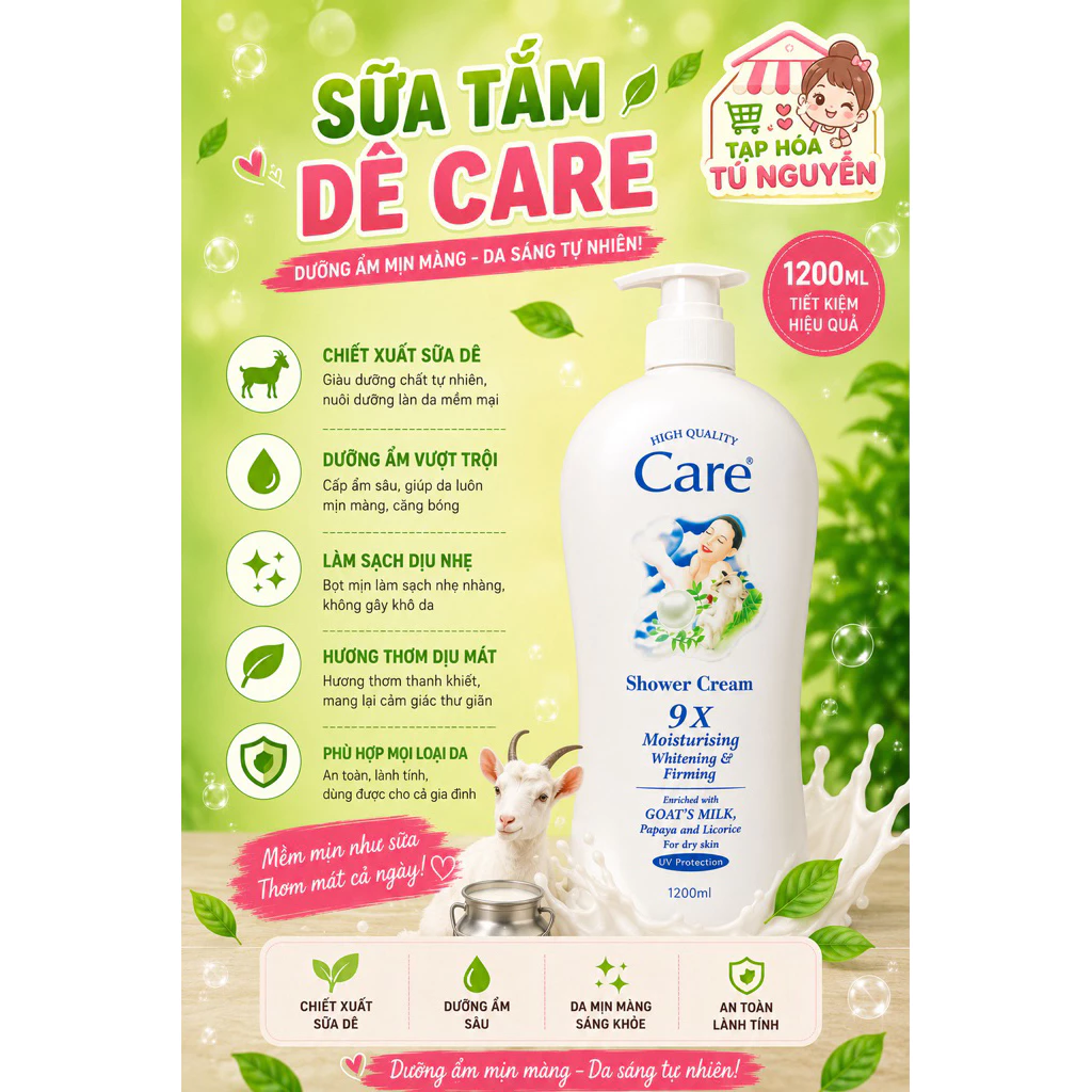 SỮA TẮM DÊ WHITE CARE 1200ML SIÊU TO CHÍNH HÃNG