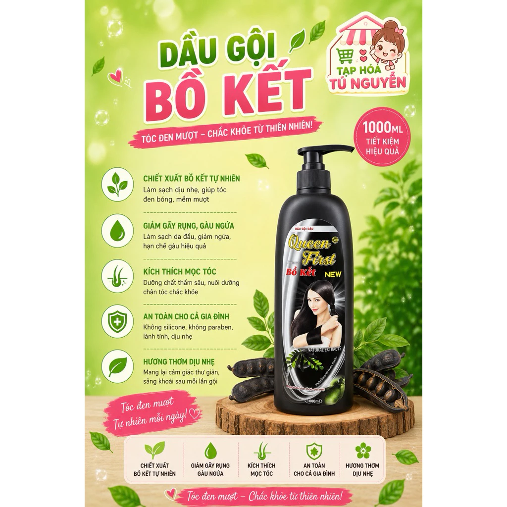 DẦU GỘI BỒ KẾT CÔNG TY 1000ML PHỤC HỒI TÓC HƯ TỔN, GIẢM RỤNG TÓC