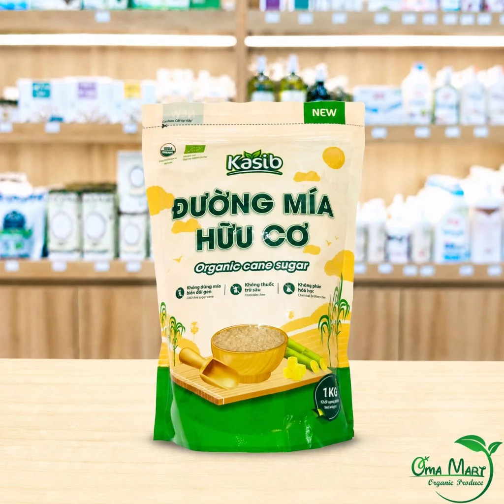 Đường Mía Hữu Cơ KASIB 1kg - Nấu Chè Làm Bánh
