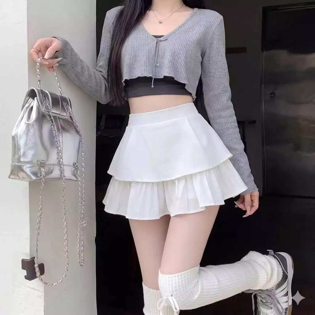 Chân Váy Bèo 2 Tầng Form Xòe Tiểu Thư