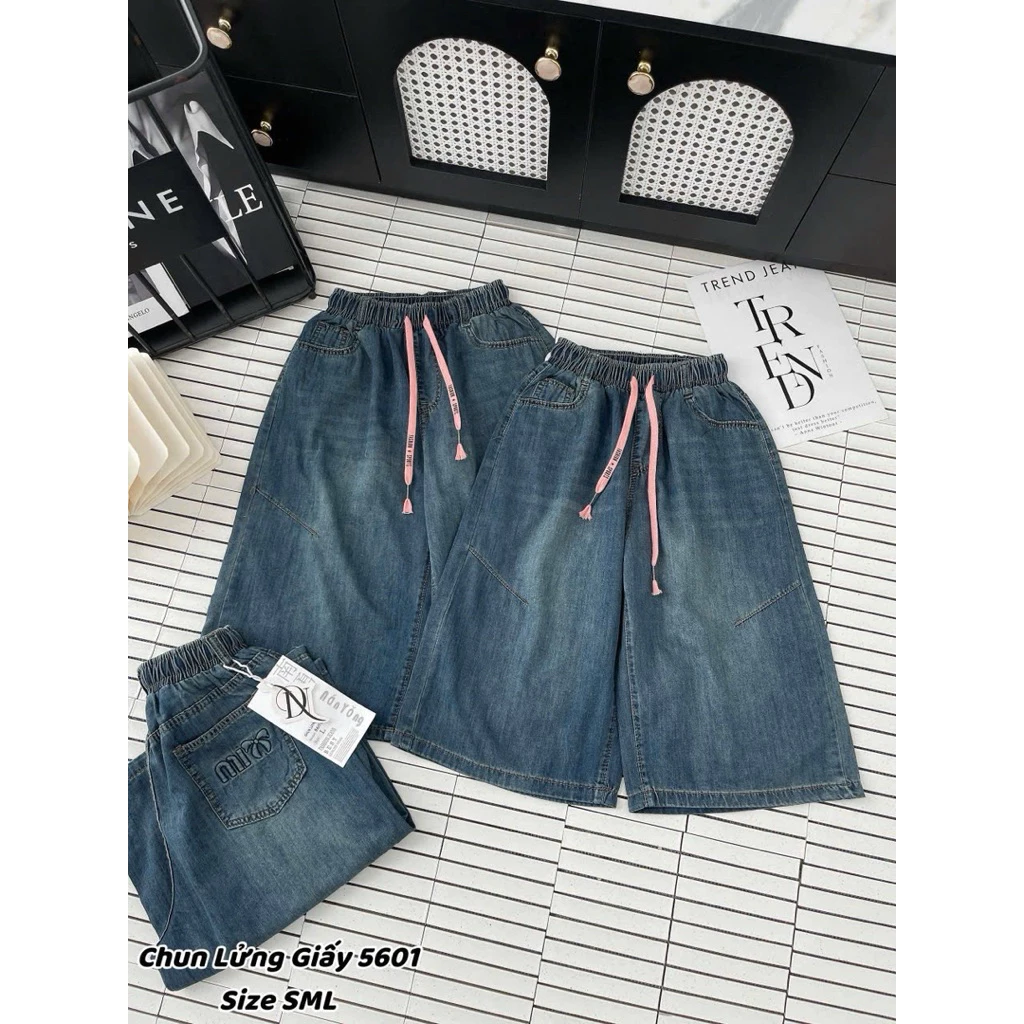 Quần jean ngố, cạp chung, dài ngan gối, đủ size S, M, L ( từ 40-60kg) mặc đẹp