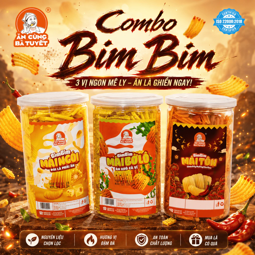 Bim bim bờ lô , mái ngói , bimbim mái bờ lô  hũ 750ml - ĂN CÙNG BÀ TUYẾT M59