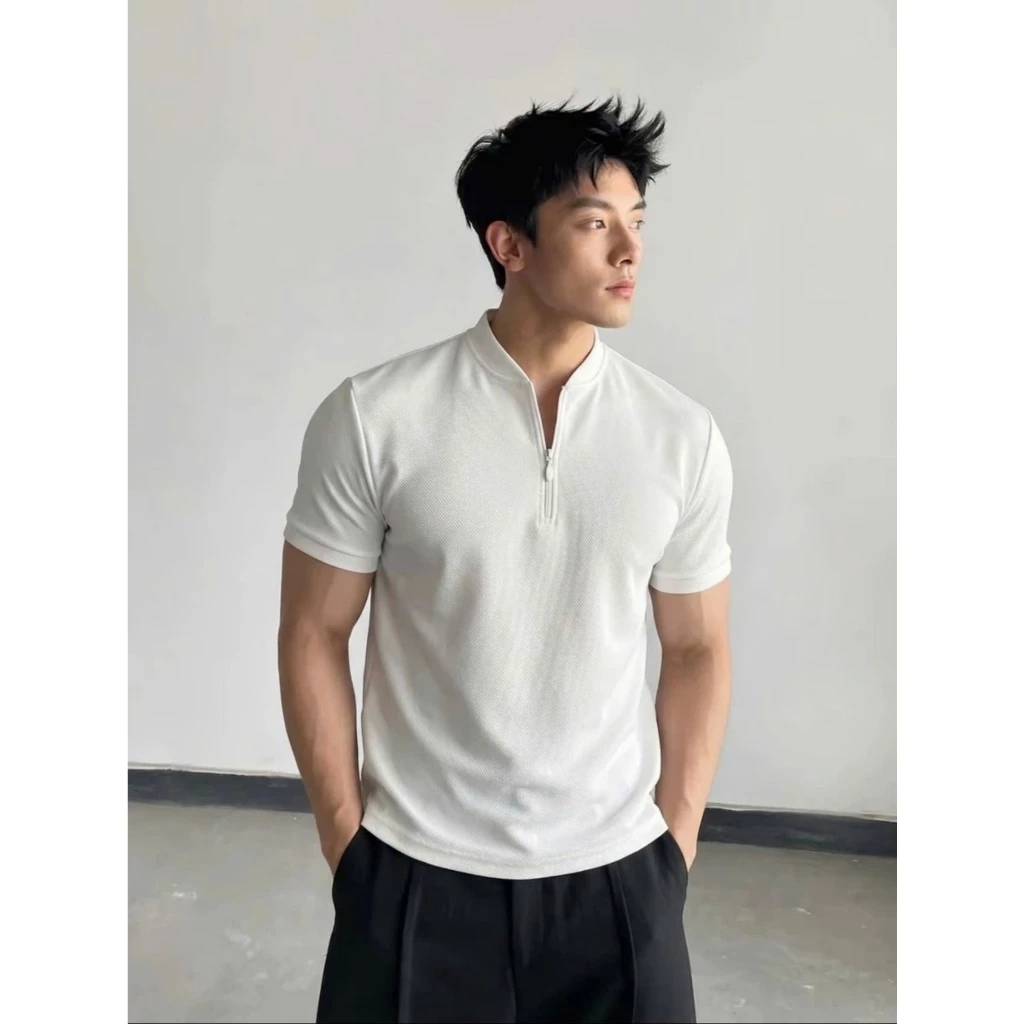 Áo Thun Zip WICATOR Form Cleanfit Tôn Vai , Tôn Dáng Vải Cotton Hàn Cao Cấp Mềm Mịn Thời Trang Đơn Giản WT-5