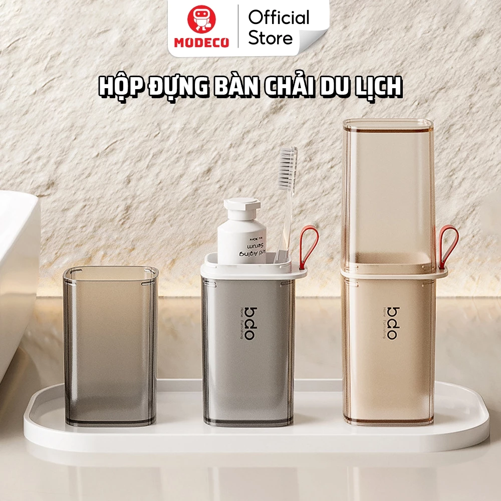Hộp Đựng Bàn Chải, Kem Đánh Răng Cao Cấp Modeco - 3 Cốc Đánh Răng Du Lịch Tiện Lợi