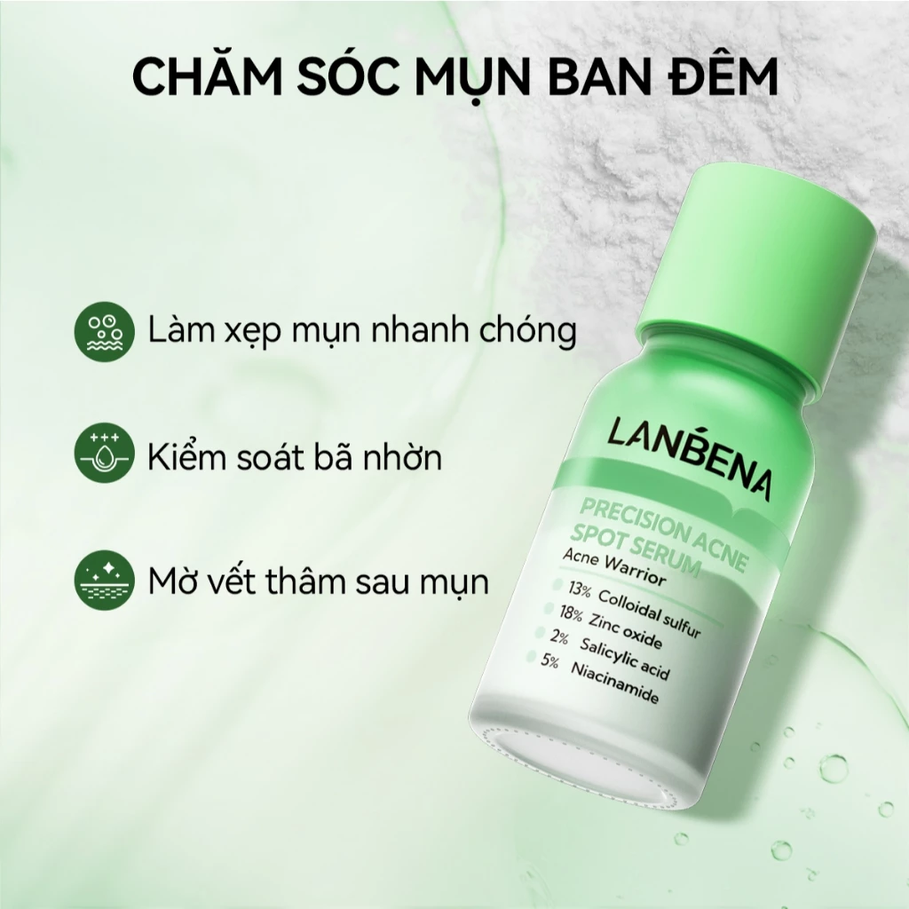 LANBENA  Tinh chất giảm mụn (12ml) -Serum Chấm Mụn  Hỗ Trợ Giảm Mụn Mủ/Mụn Nhọt/Mụn Trứng Cá Nhanh Chóng Skincare