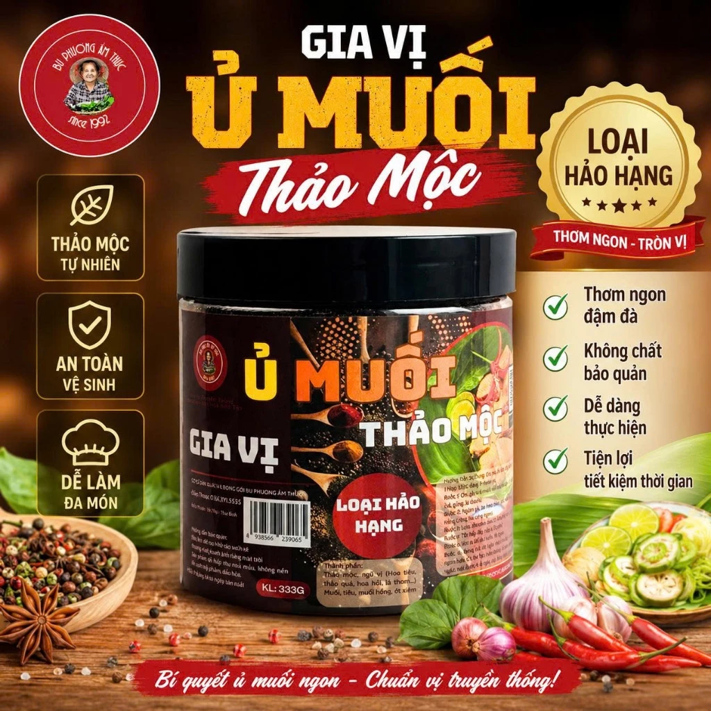 Gia Vị Làm Gà Ủ Muối Thảo Mộc - Thương Hiệu Bu Phương Ẩm Thực (Đậm Đà Vị Thảo Mộc)