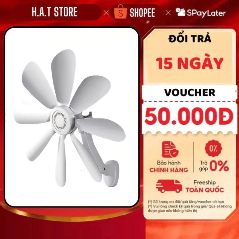Quạt Treo Tường Mini Không Khoan Dễ Lắp Đặt Xoay Linh Hoạt Phù Hợp Nhiều Không Gian