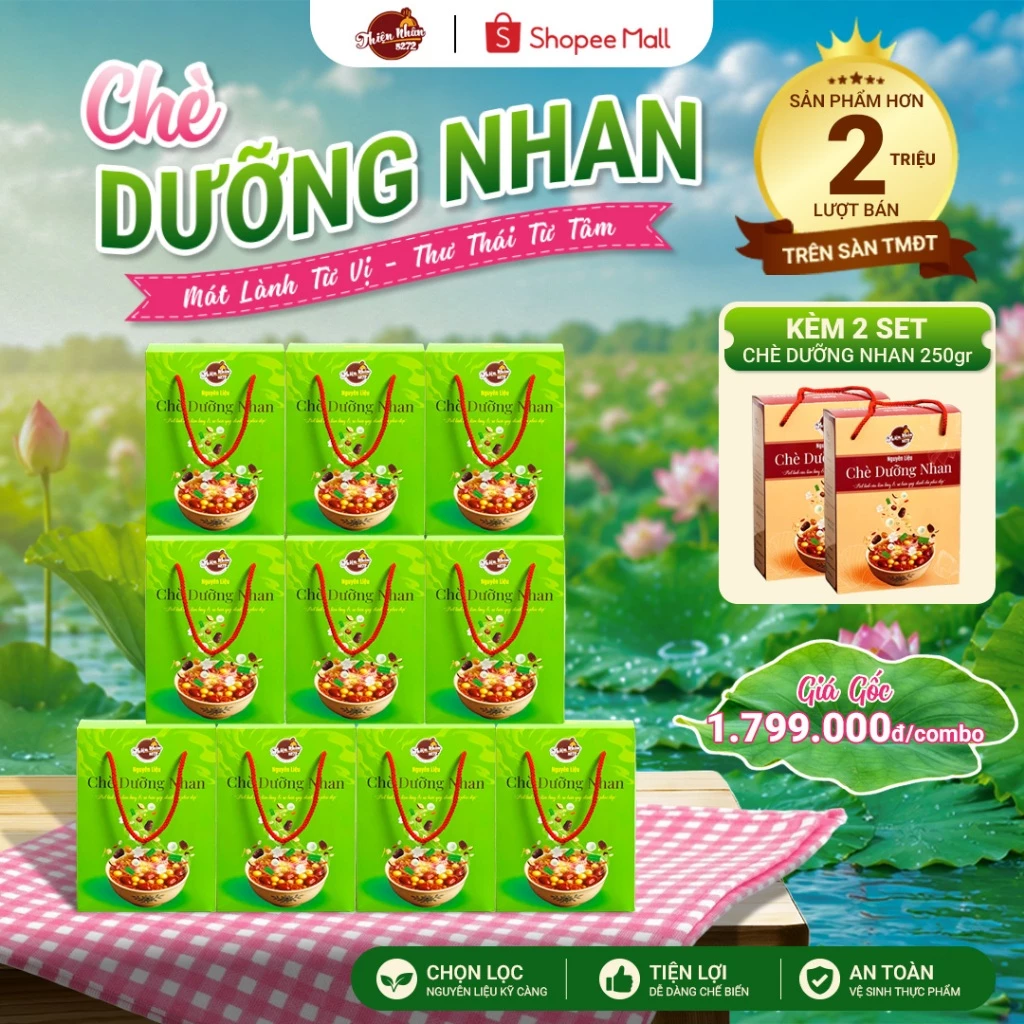 Combo 10 Hộp Chè Dưỡng Nhan Phiên Bản Nâng Cấp 14 Vị - Tặng 2 Sét Dưỡng Nhan 250g