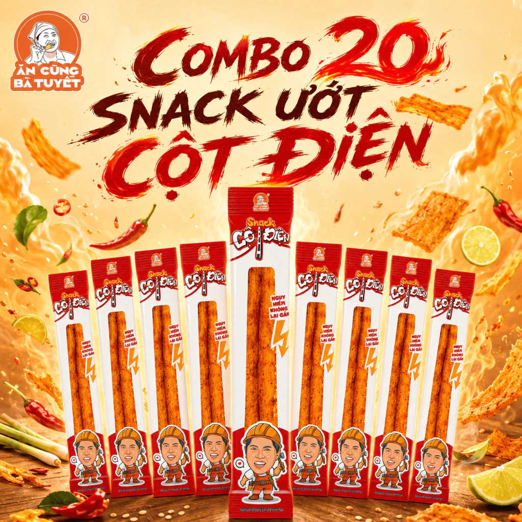 COMBO 20 SNACK ƯỚT CỘT ĐIỆN - ĂN CÙNG BÀ TUYẾT M7