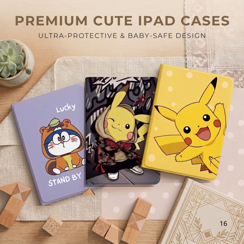 Bao Da iPad Mini 7 A17 Pro Mini 6 5 4 3 2 1 Silicone Viền Dẻo Chống Sốc Tản Nhiệt Họa Tiết Cute Dễ Thương