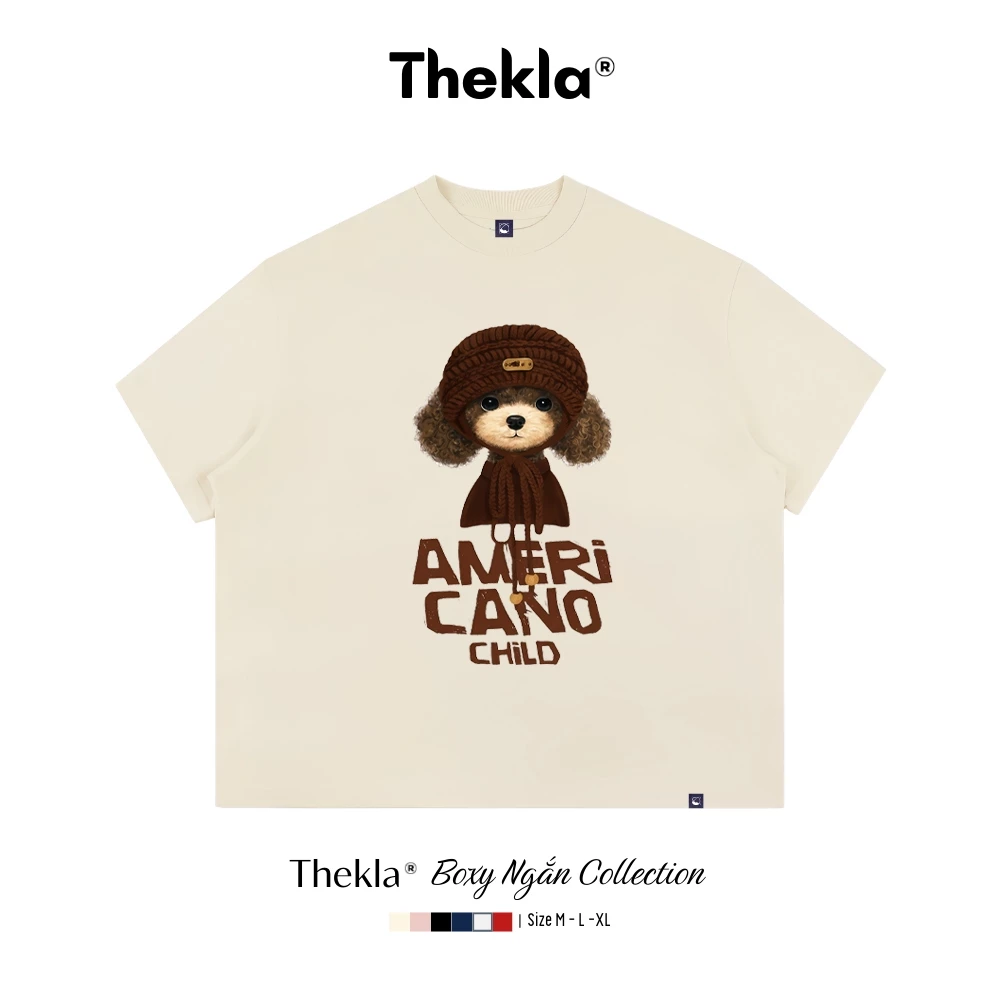 Áo Thun Form Boxy BST116 Americano Child THEKLA - Áo Phông Cotton 2 Chiều Dày Dặn Đứng Form