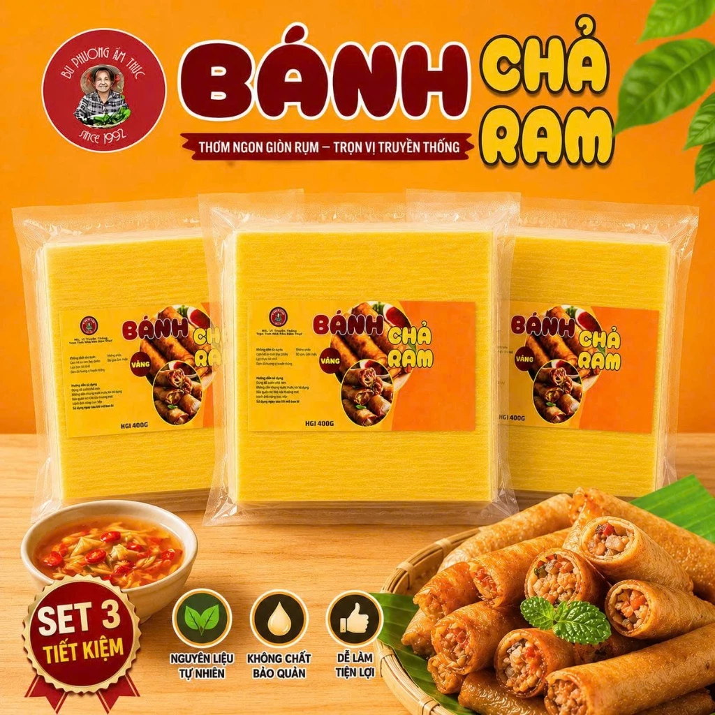 Chả Ram Cuộn Nem Truyền Thống Bu Phương Ẩm Thực - Mềm Dai Dễ Cuộn Giòn Rụm