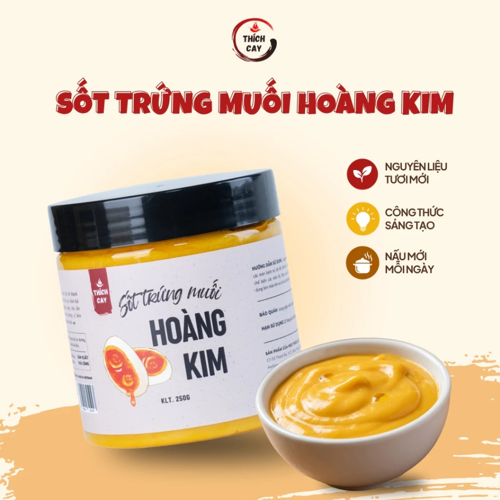 Sốt Trứng Muối Hoàng Kim Thích Cay 250g Sốt Bơ Chấm Bánh Mì Sốt Xào Ốc Sốt Chấm Hải Sản