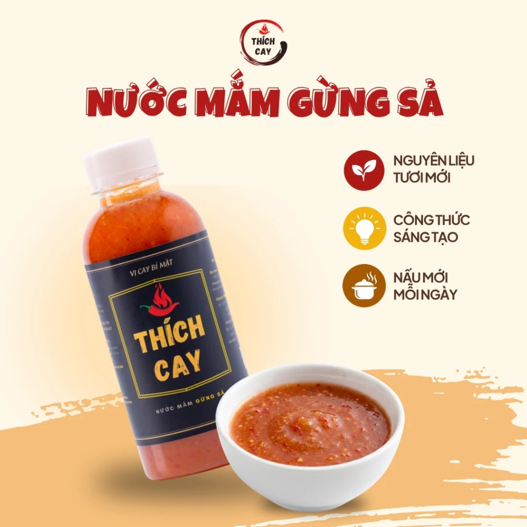Nước Mắm Gừng Sả Chấm Ốc Thích Cay 250ml Nước Mắm Chấm Thịt Gà Trộn Gỏi Gia Truyền