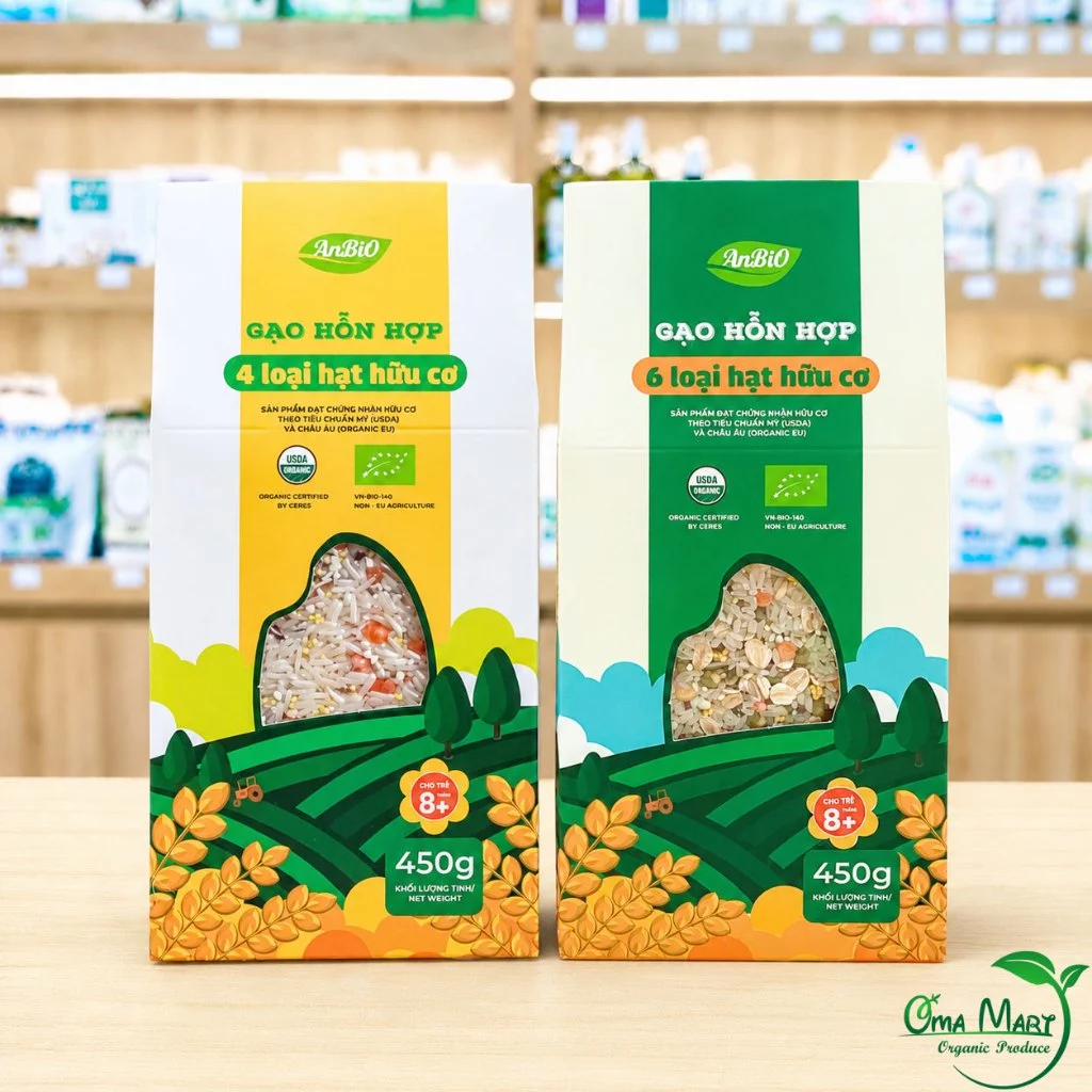 Gạo Hỗn Hợp Các Loại Hạt Hữu Cơ Anbio 400g - Gạo Ngũ Cốc Cho Bé Ăn Dặm, Giàu Dinh Dưỡng, Nấu Cháo