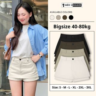 Quần váy kaki nữ BIGSIZE Mèo Ú chân váy ngắn chữ A cạp cao có túi phong cách basic thanh lịch Hàn Quốc 581