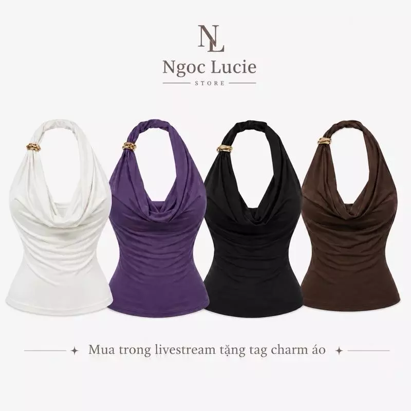 G12 - Áo Yếm Cổ Đỗ 2 Lớp Cao Cấp Sang Chảnh Gợi Cảm Mùa Hè Ngọc Lucie