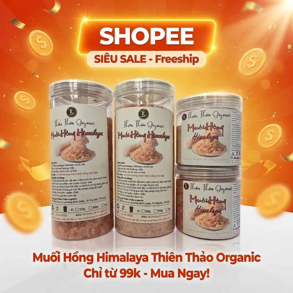 500g Muối hồng xay nhiễn (muối mỏ 100%) giàu khoáng chất, rất tốt cho cơ thể Thiên Thảo Organic