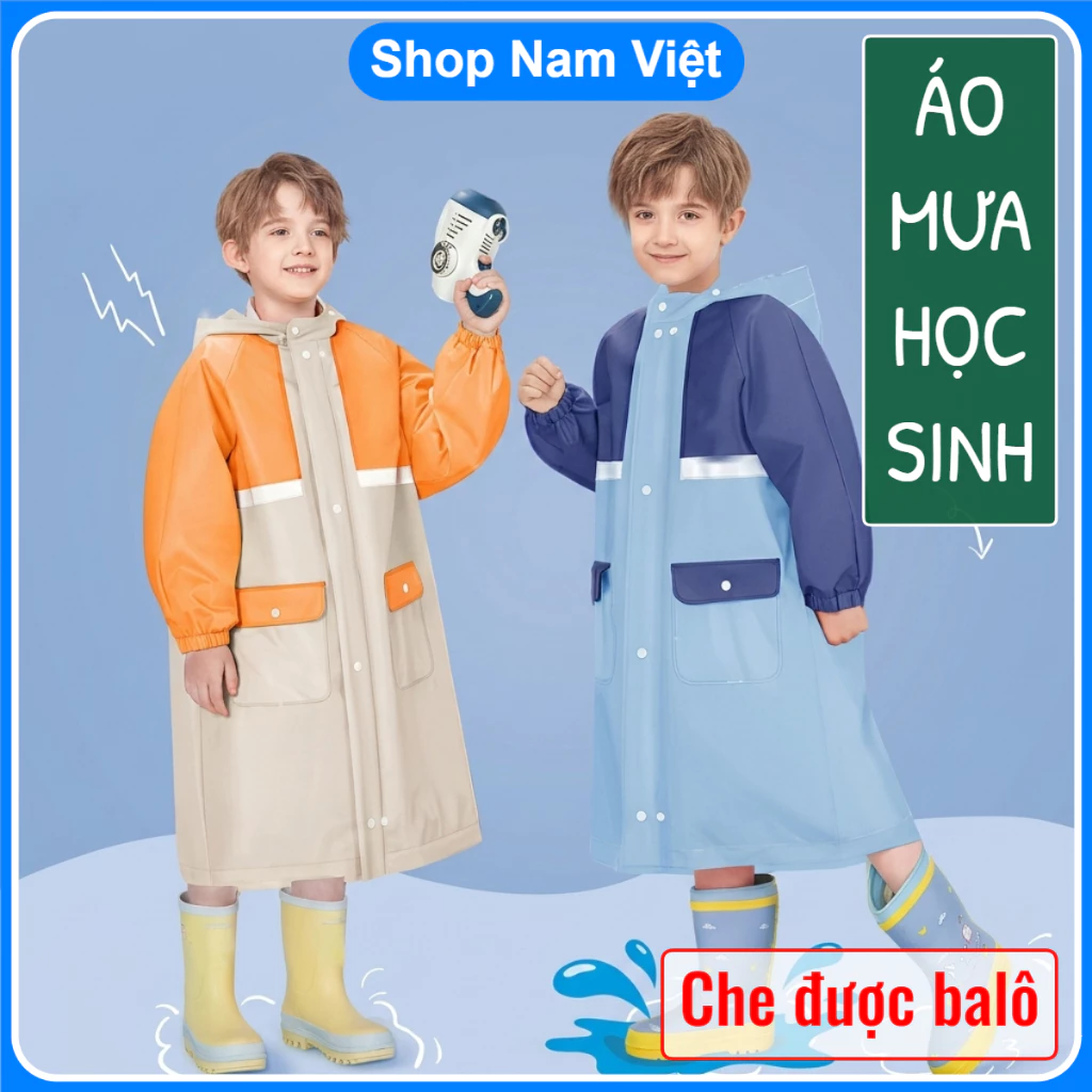 Áo Mưa Trẻ Em, Học Sinh Cao Cấp, Che Được Ba Lô