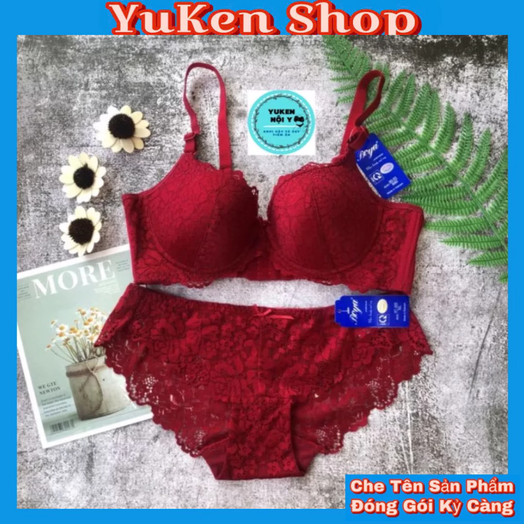 Bộ Đồ Lót 003 Ren Đệm Mỏng,Có Gọng-Sét Bộ Ren Boya 3 Móc Cài Sau,Bản Dây Lưng Lớn Hổ Trợ Nâng Ngực,Che Khuyến Điểm