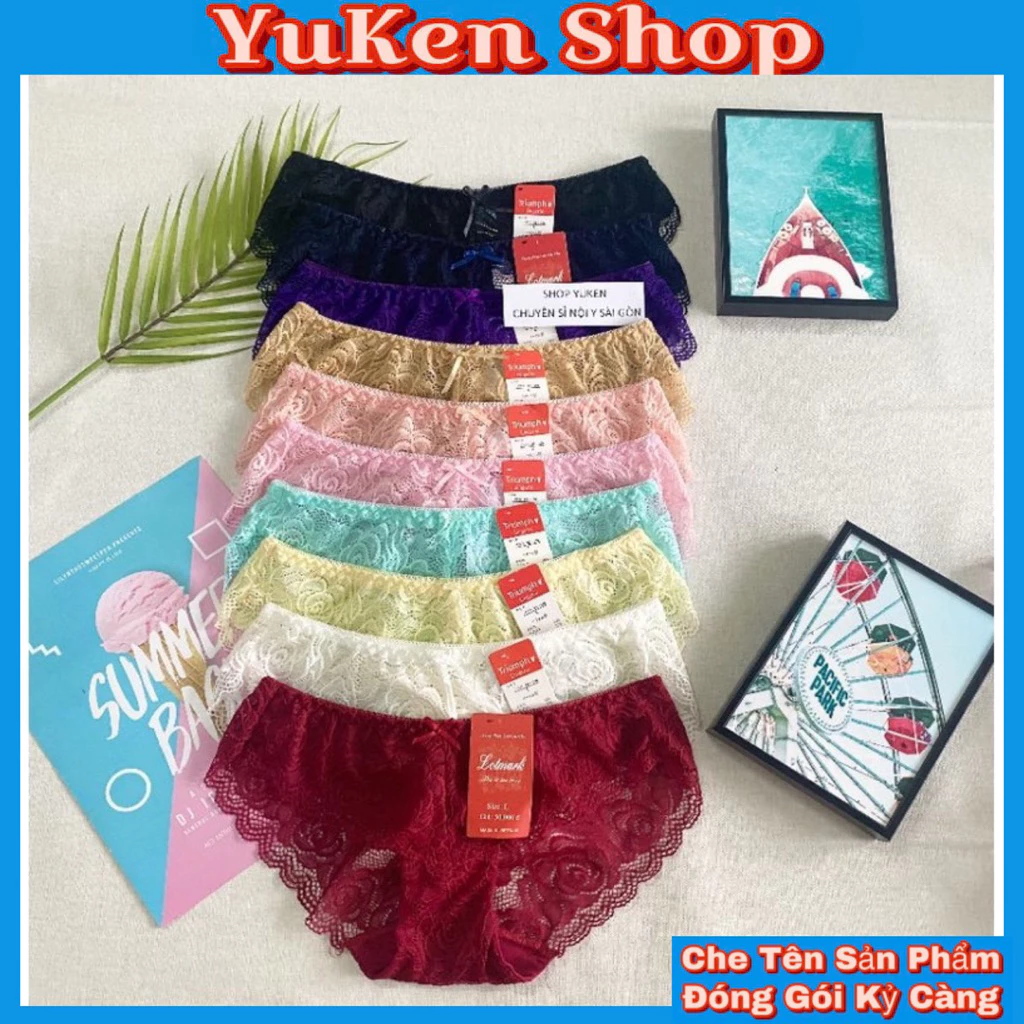 Quần Ren Hoa Hồng-Quần Lót Nữ Xuất Khẩu Mền Mịn Thoáng Mát