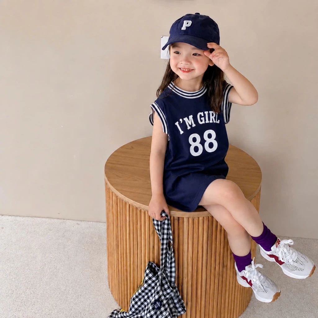 Sét váy thể thao năng động cá tính cho bé gái chất thun cotton 9-37kg (ms61)