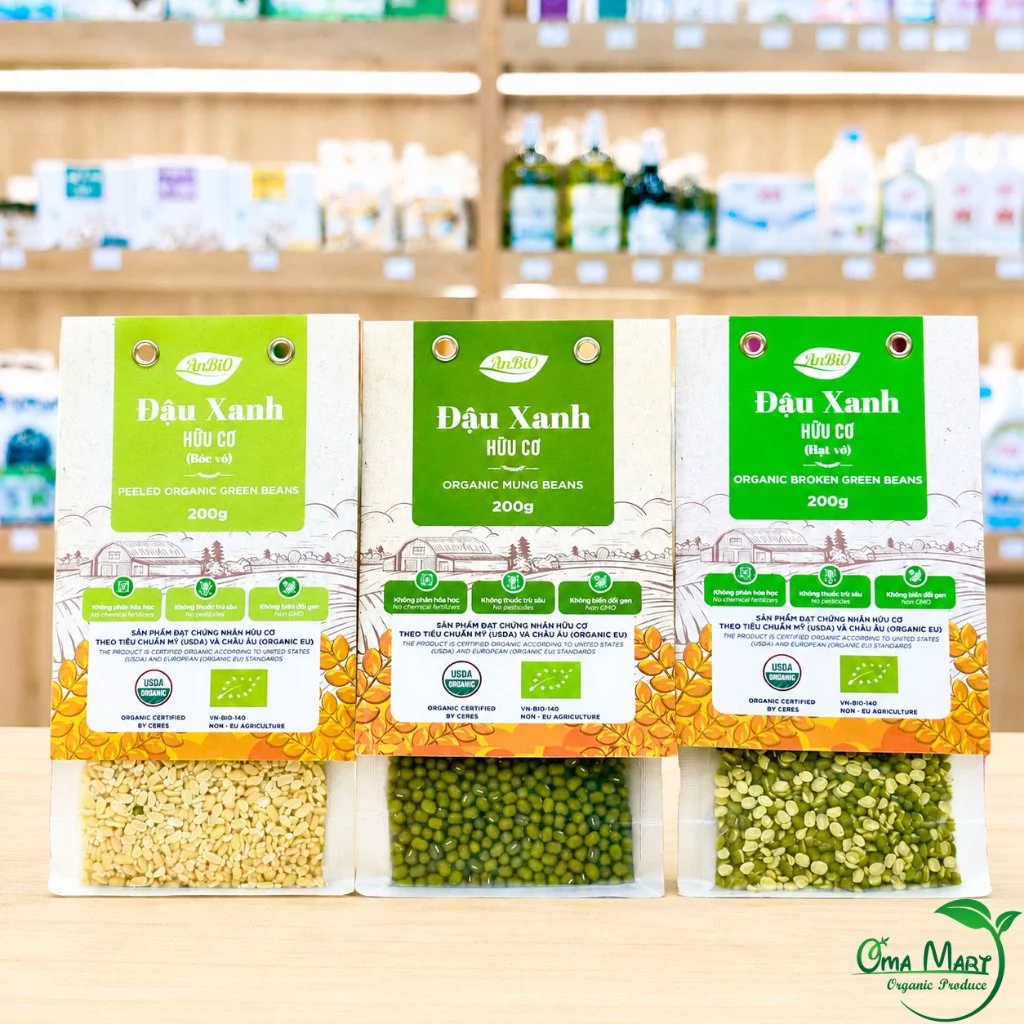 Đậu Xanh Hữu Cơ ANBIO 200g - Phù Hợp Nấu Chè, Làm Sữa Hạt