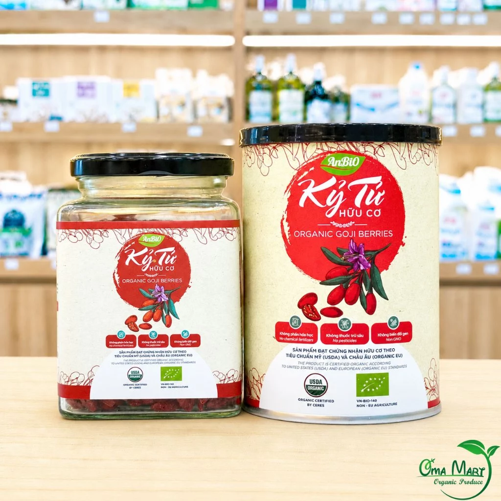 Kỷ Tử Đỏ Hữu Cơ ANBIO 200g - Hạt To Cho Mẹ Bầu, Trà Dưỡng Nhan, Pha Trà